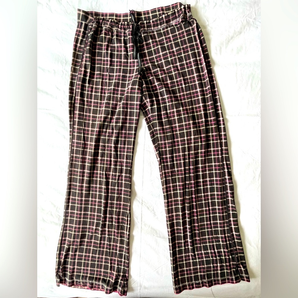 Victoria’s Secret Black Pink Plaid Lounge Pajama  Pants L